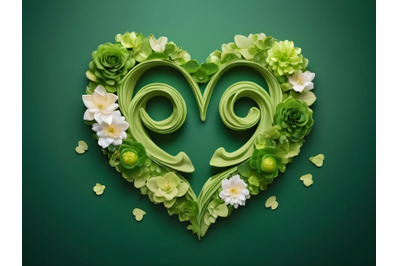 Couple  green flower making love