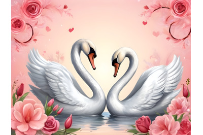 Couple Swan making love