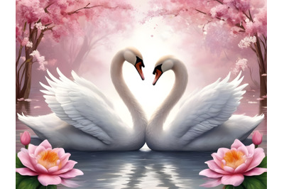 Couple Swan making love