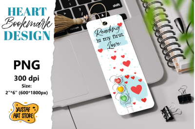 Valentine Bookmark printable design. Love Bookmark quote