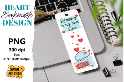 Valentine Bookmark printable design. Love Bookmark quote