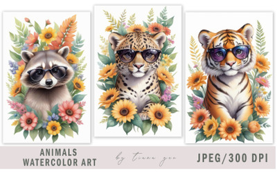 Cute safari animal illustrations for prints- 3 Jpeg