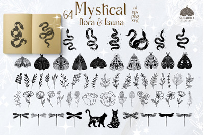 Mystical Animals and Flowers SVG PNG EPS