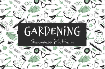 Gardening Doodle Seamless Pattern