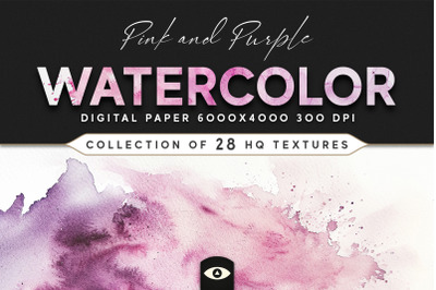 Pink and Purple Watercolor Texture Pack