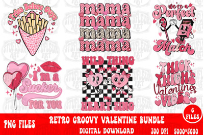 Retro Valentine day png bundle