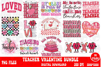 Valentine Teacher png Bundle