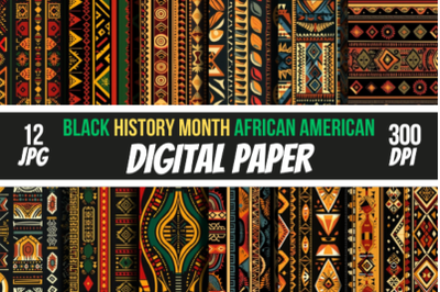 Traditional Black History Month African Patterns Digital Papers