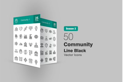 50 Community Line Icons
