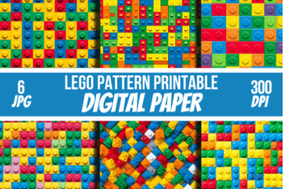Lego Pattern Printable Digital Papers Background Seamless