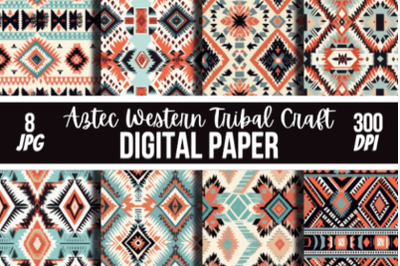 Aztec Southwest Native American Pattern Digital Paper&nbsp;Background Seaml