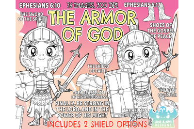 The Armor Of God Digital Stamps (Lime and Kiwi Designs)