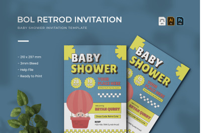 Bol Retrod - Baby Shower Invitation