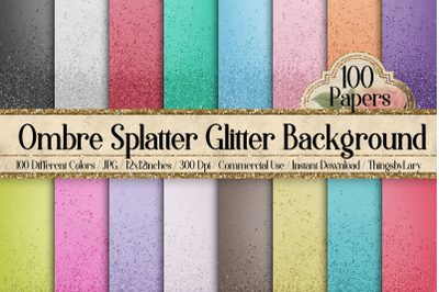 100 Luxury Ombre Splatter Splash Glitter Background