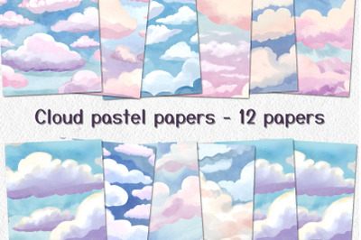 Cloud and Sky Pastel Papers, Baby Shower