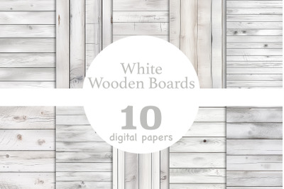 White Wooden Boards Pattern | Wood Texture Bundle