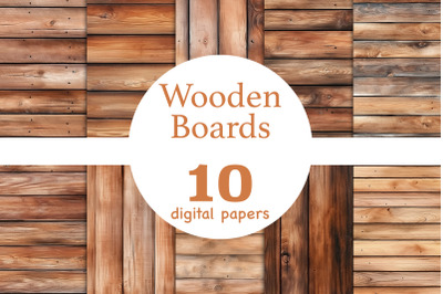 Wooden Boards Digital Papers | Rustic Wood Texture