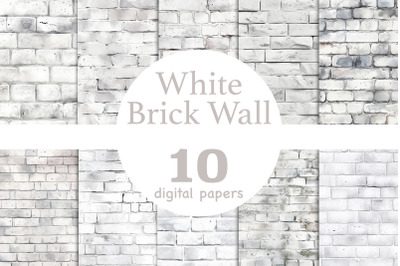White Brick Digital Paper | Brick Wall Textures