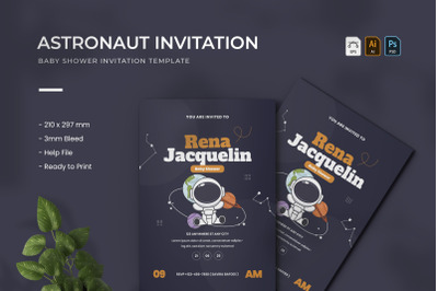 Astronaut - Baby Shower Invitation