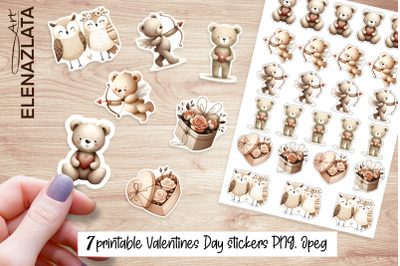 Cute Animal boho love Stickers | Valentine Stickers