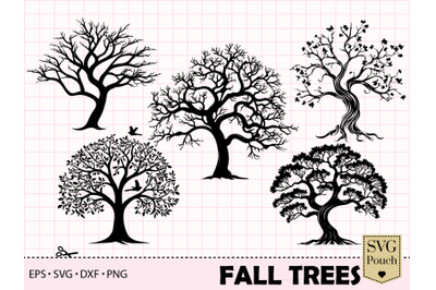 Fall Tree Silhouettes Svg | Tree of Life 5 Cut Files