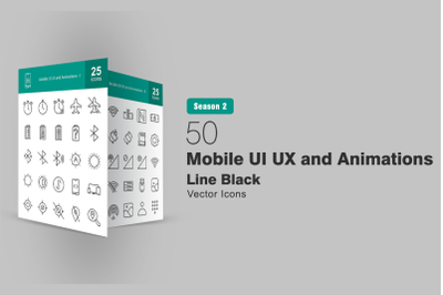 50 MOBILE UI AND UX Line Icons