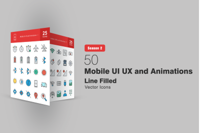 50 MOBILE UI AND UX  FilledLine Icons