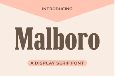Malboro Font, Serif Font, Western Style, American Style, Logo Font, In