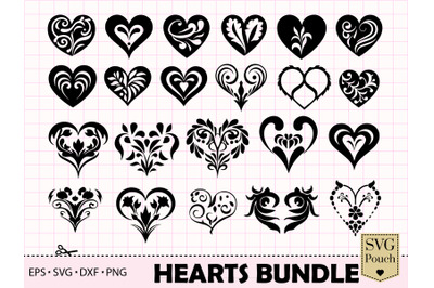 Black Heart svg Bundle, Valentine&#039;s Day card svg clipart