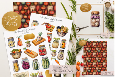 Printable Craft Sheets - Preserved Vegetables Theme