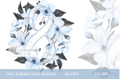 Women&#039;s Day Blue Floral Sublimation | PNG Sublimation design