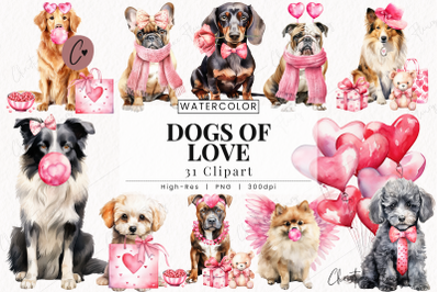 Valentine Dogs of Love Clipart