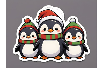 Christmas carolers penguins