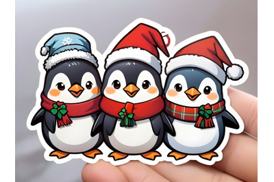 Christmas carolers penguins