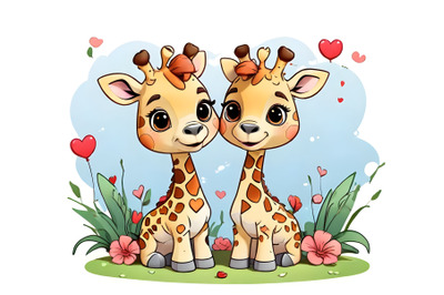 Couple Baby giraffes