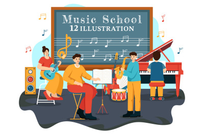 12 Music School Illustration