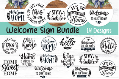 Welcome Sign SVG Bundle, 14 Designs Welcome Sign Svg