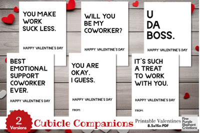 Printable Funny Coworker Valentine Digital Paper Cards