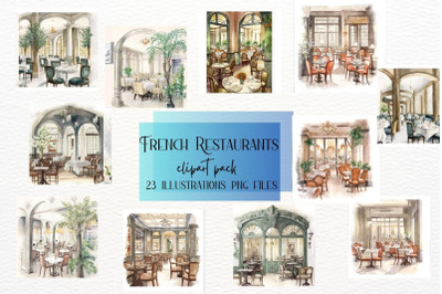 French Interiors Watercolor Illustration