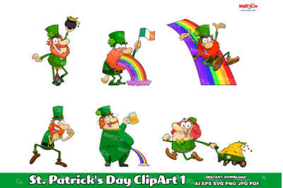 St. Patrick&#039;s Day Cartoon Characters 1