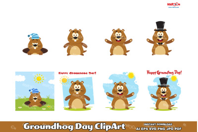 Groundhog Day Cartoon ClipArt