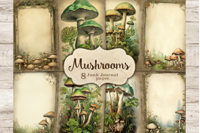 Mushrooms Junk Journal Pages | Vintage Ephemera