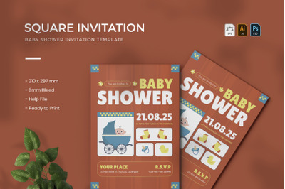 Square - Baby Shower Invitation