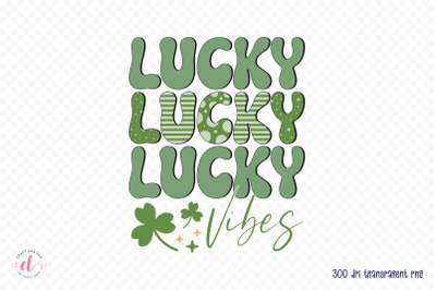 Lucky Vibes - Retro St Patrick&#039;s Day PNG