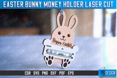 Easter Bunny Money Holder Laser Cut | Gift Design | CNC File