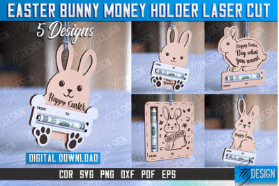 Easter Bunny Money Holder Laser Cut | Gift Design | CNC File