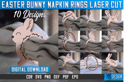 Easter Bunny Napkin Rings Laser Cut | Home Design | CNC File