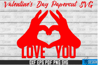 Valentine&#039;s Day SVG | Love Paper Cut SVG | Heart Design