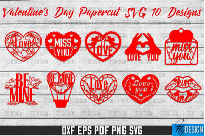 Valentine&#039;s Day SVG | Love Paper Cut SVG | Heart Design