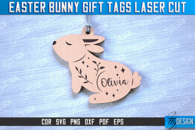 Easter Bunny Gift Tag Laser Cut Design | Easter Day Design | Gift Tag